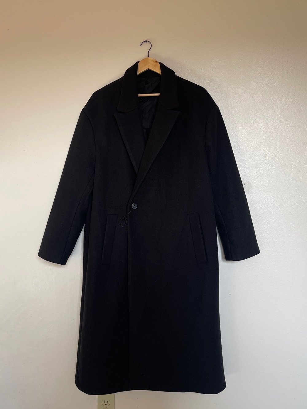 Bershka Black Single-Button long Coat S - Picture 1 of 5